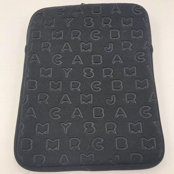 MARC by Marc Jacobs Dreamy Black Logo Neoprene Padded Tablet Case Zippered Top - Picture 4 of 8